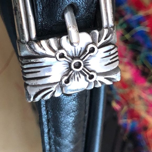 Vintage Y2K BRIGHTON Boucle Fringe Leather Kiltie Satchel Handbag - Picture 8 of 8